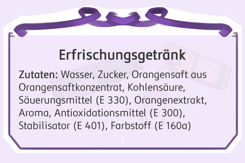 Auf diesem Etikett sind die Zusatzstoffe mit E-Nummern angegeben, der Hersteller führt aber die Funktionsklasse des
         Zusatzstoffes an.